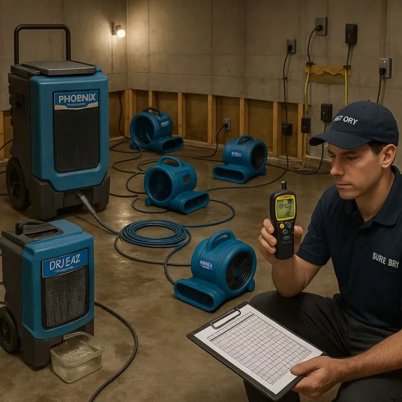 Structural Drying and Dehumidification process in Wyoming, PA